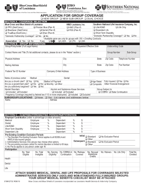 Application for Group Coverage