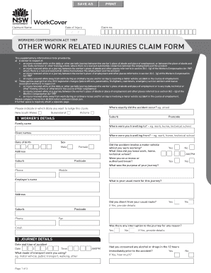 Workers Compensation Claim Form