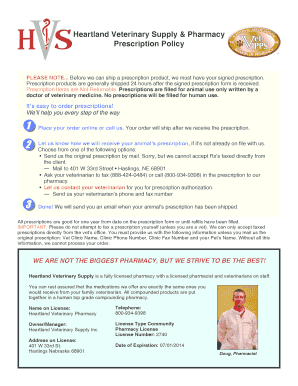 Heartland Veterinary Prescription Request Form