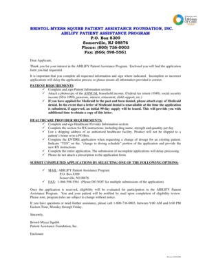 ABILIFY Patient Assistance Program Application