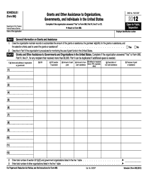 Schedule I Form 990 Grants and Assistance