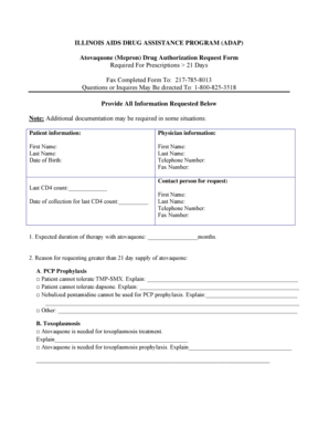 Atovaquone Drug Authorization Request Form