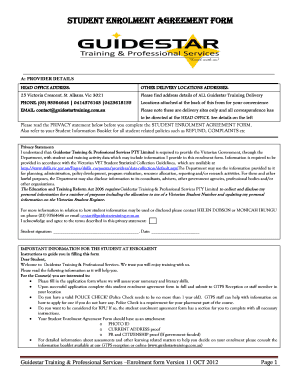 Student Enrolment Agreement Form