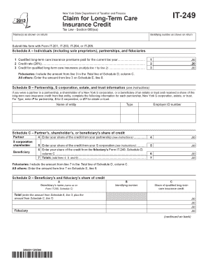 New York Long-Term Care Insurance Credit Form IT-249