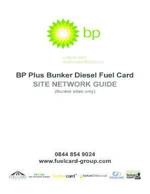BP Plus Bunker Diesel Fuel Card Application