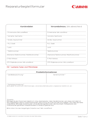 Reparaturbegleitformular