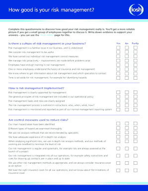 Risk Management Assessment Questionnaire