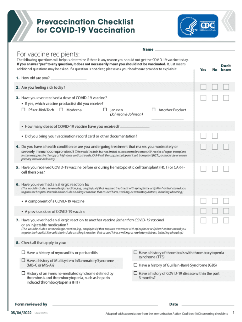 vaccines form Preview on Page 1