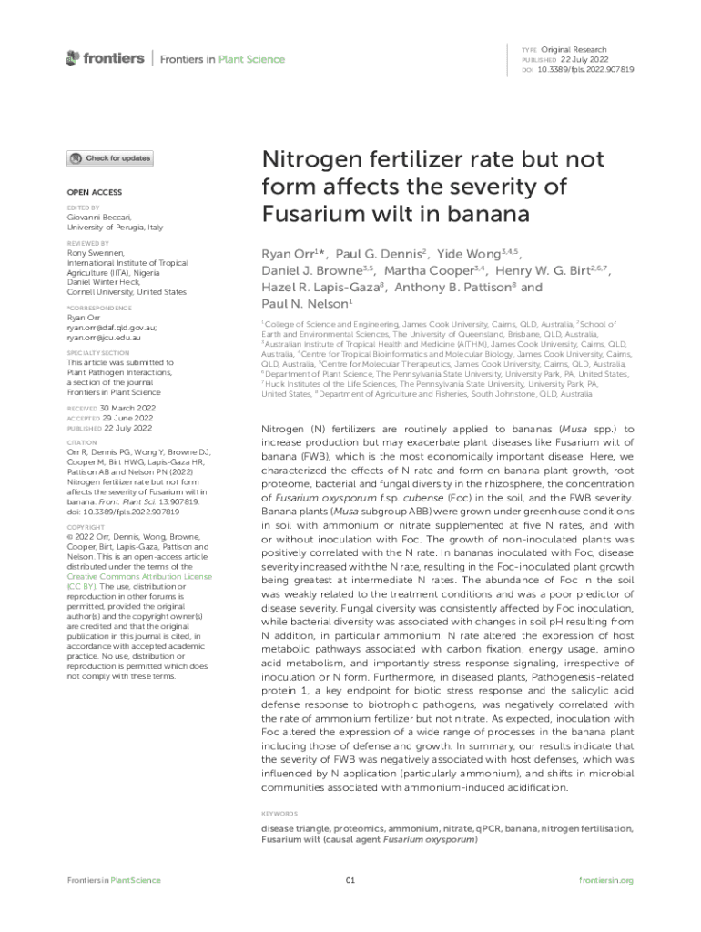 Fillable Online Nitrogen fertilizer rate but not form affects the