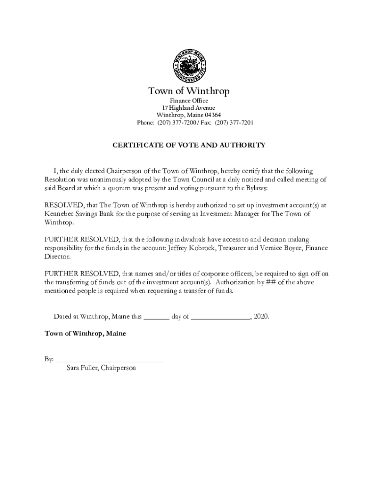 Fillable Online Winthrop ME Maine Cities and Towns in the United