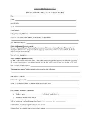 Fillable Online Worcester Public Schools CORI Request Form Fax Email ...