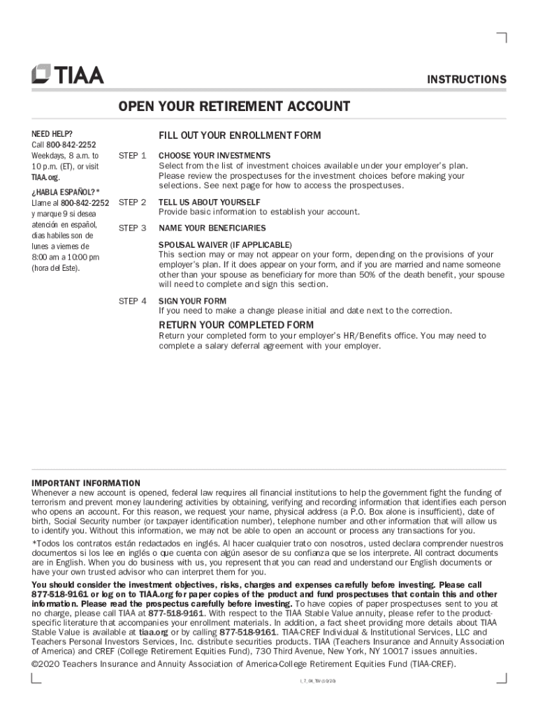 Fillable Online TIAA Customer Service Contact Fax Email Print pdfFiller