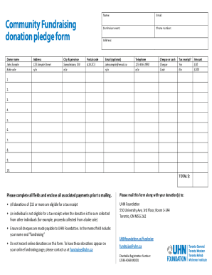 Fillable Online Community Fundraising donation pledge form Fax Email Fillable Online Community Fundraising donation pledge form Fax Email