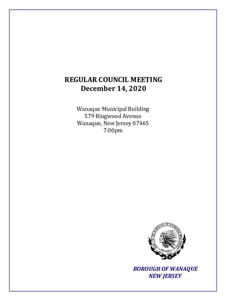 Fillable Online Wanaque Municipal Building Fax Email Print pdfFiller