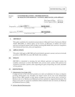 Fillable Online MCCMH MCO Policy 4-030 Fax Email Print - pdfFiller