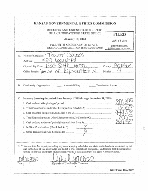 Fillable Online ethics ks Candidate's Declaration of Intention CS ...