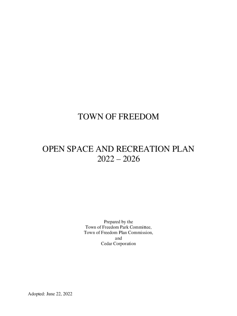 Fillable Online TOWN OF FREEDOM OPEN SPACE AND RECREATION Fax Email