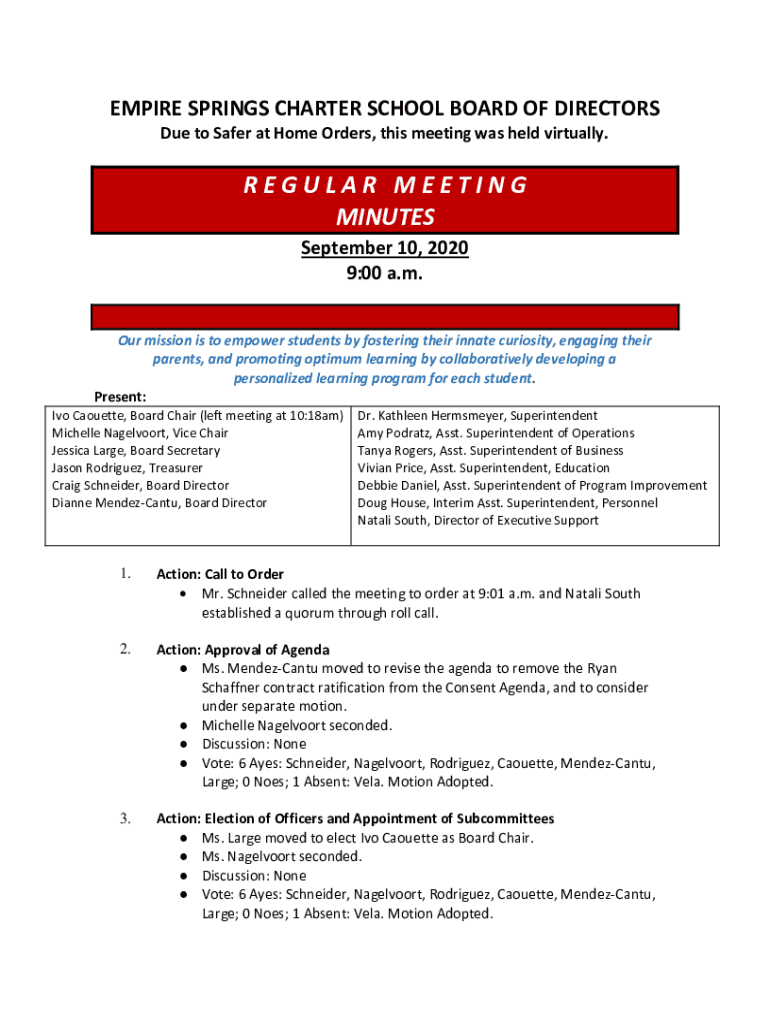 Fillable Online Empire Springs Board Policies Fax Email Print pdfFiller