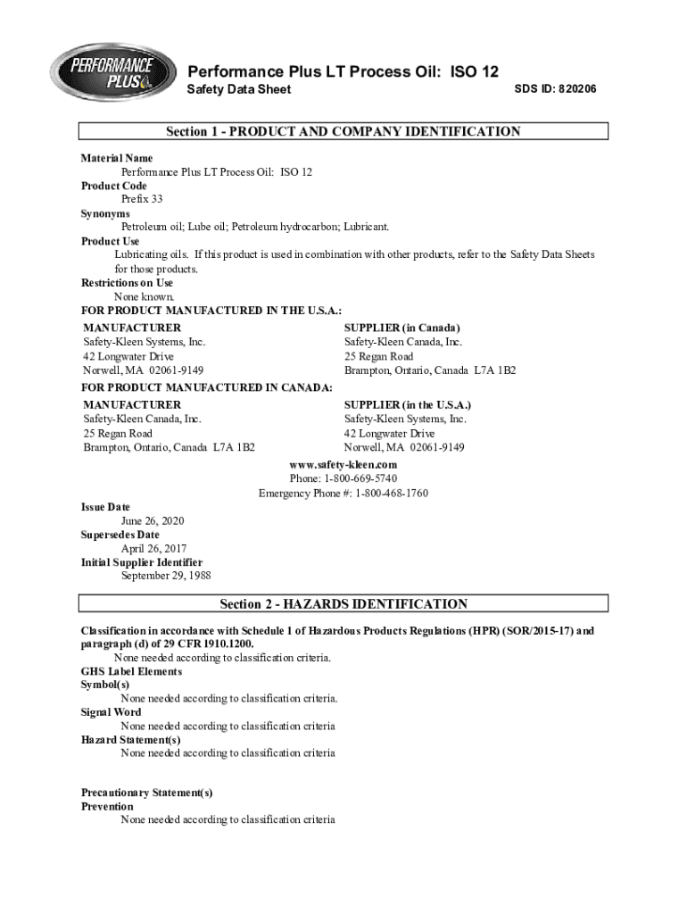 Fillable Online SDSIPOENEUA ISO Pump Oil Safety Data Sheet Catalogs