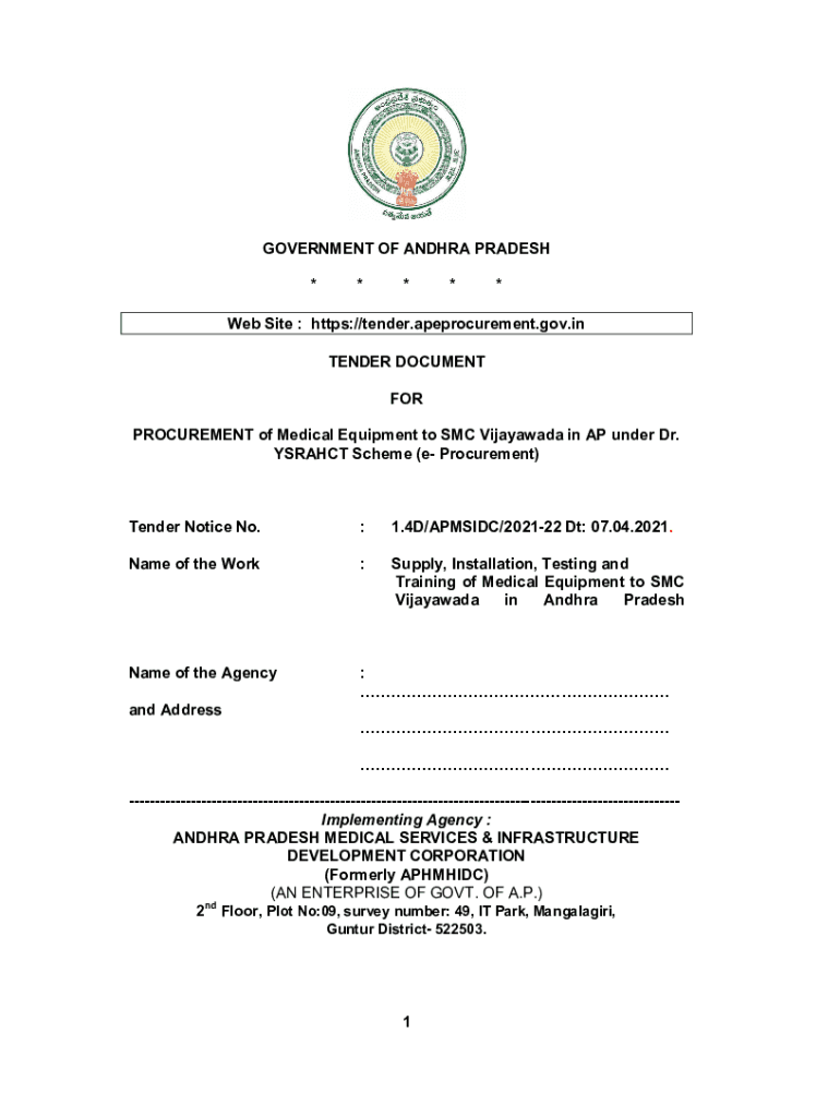 Fillable Online AP EProcurement Portal Govt of Andhra Pradesh Fax