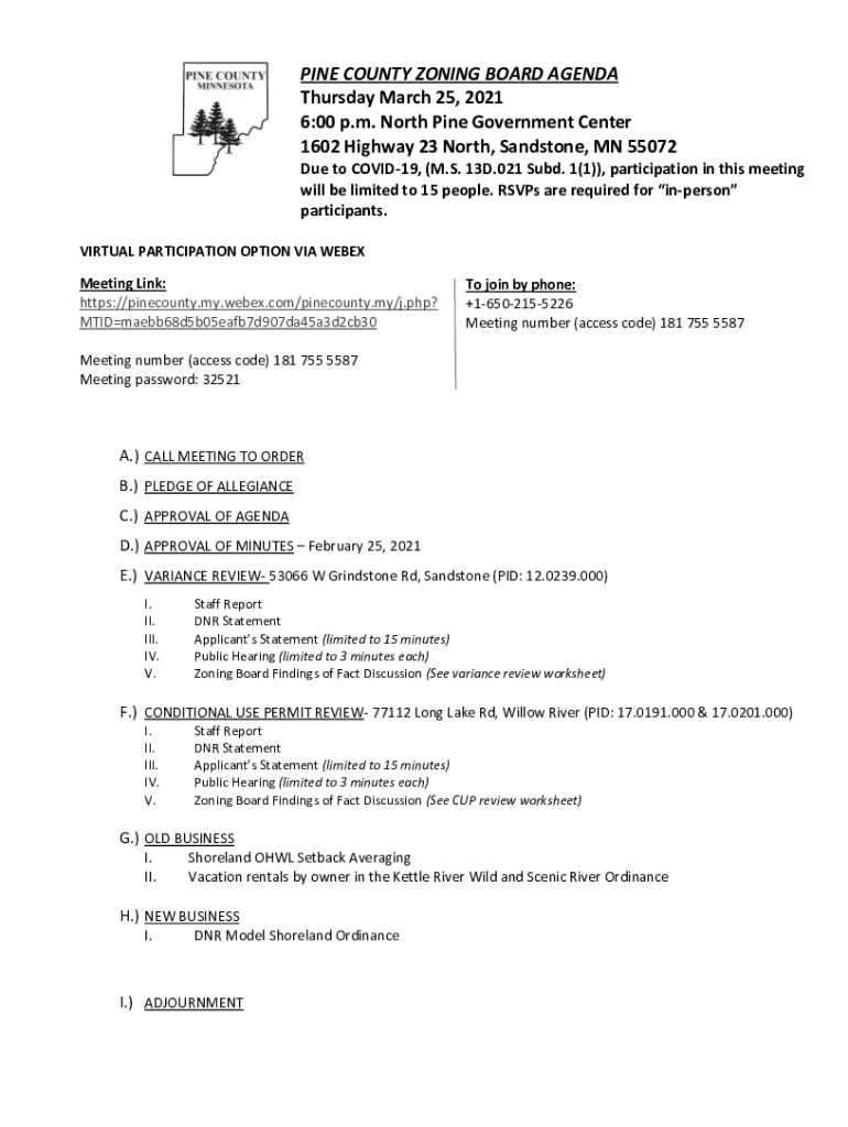 Fillable Online Land Use Planning and Zoning to Pine County, MN Fax Email Print