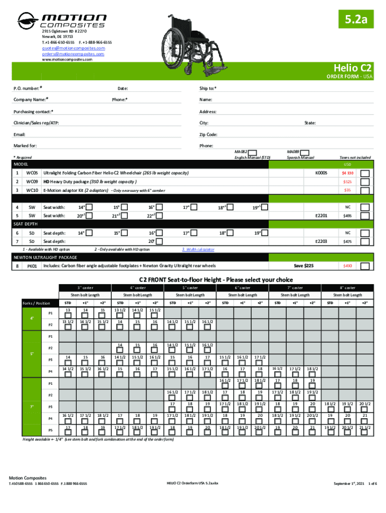 Fillable Online Helio C2 Motion Composites Fax Email Print pdfFiller
