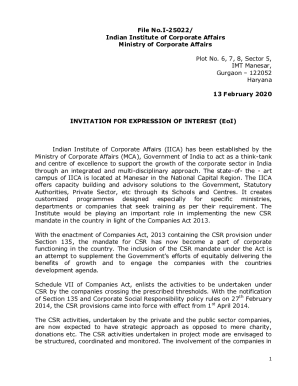 Fillable Online Government of India Ministry of Corporate Affairs ...