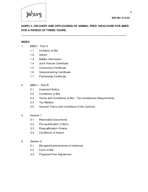Fillable Online supply, delivery and offloading of animal feed ...