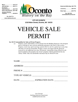 City of Oconto Building Inspection Department