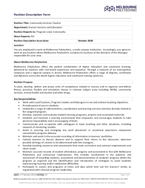 Position Description Form - WV Division of Personnel