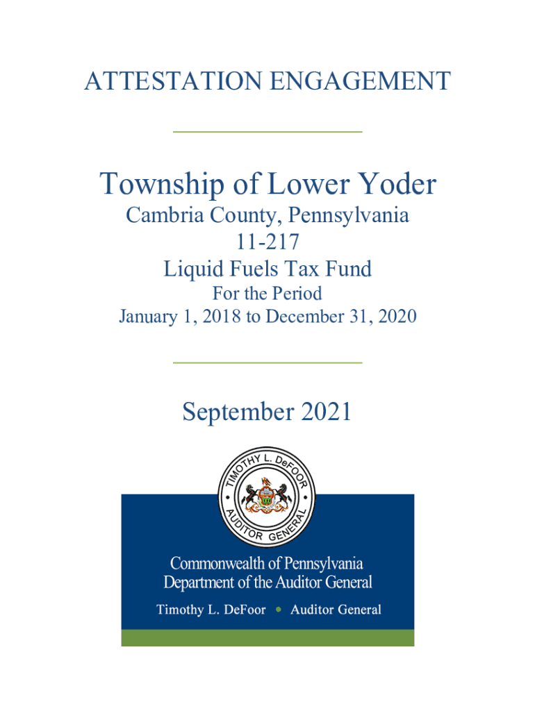 Fillable Online Lower Yoder, Township of Cambria County Liquid