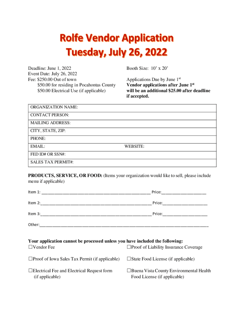 Fillable Online Rolfe City Council Pocahontas Fax Email Print pdfFiller