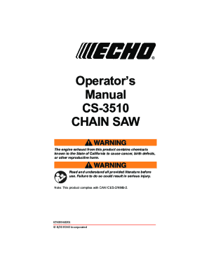Operator's Manual CS-3510 CHAIN SAW - ECHO-USA.com