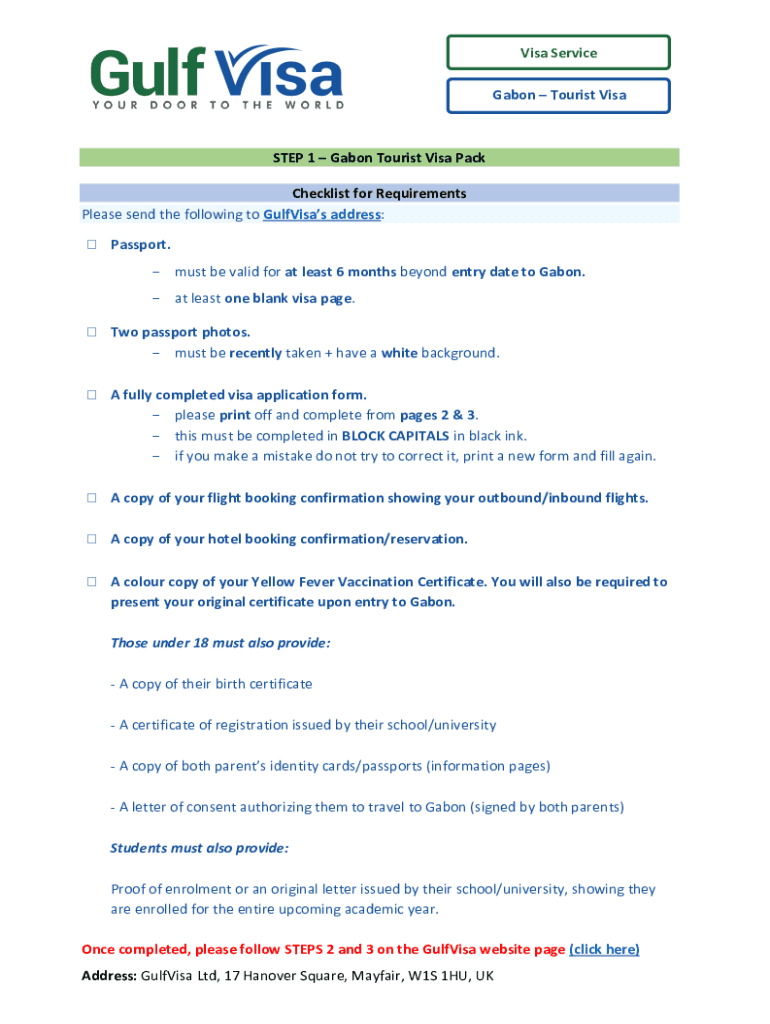 Fillable Online Gabon Visa Application Requirements And Forms Fax Email Print PdfFiller