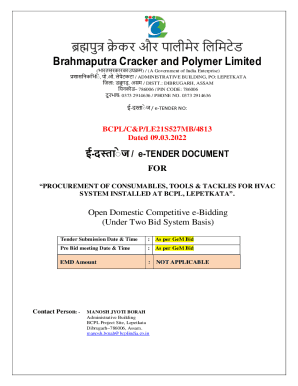 Fillable Online - / e-TENDER NO: Fax Email Print - pdfFiller