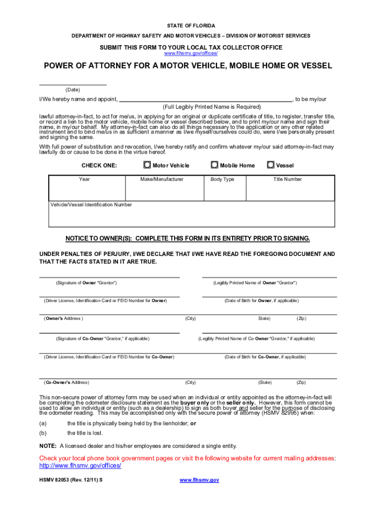 Fillable Online Florida Department of Motor Vehicles (FL) DMV Fax Email Print pdfFiller