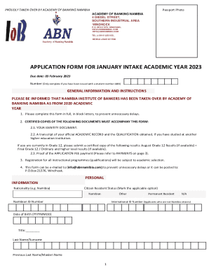 Admission to studies - Academy of Banking Namibia