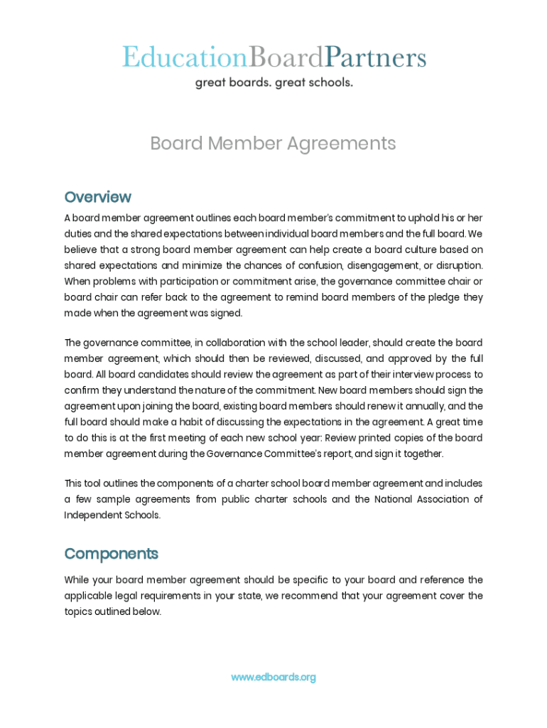 Fillable Online What is Nonprofit Board Member Agreement? Fax Email Print pdfFiller