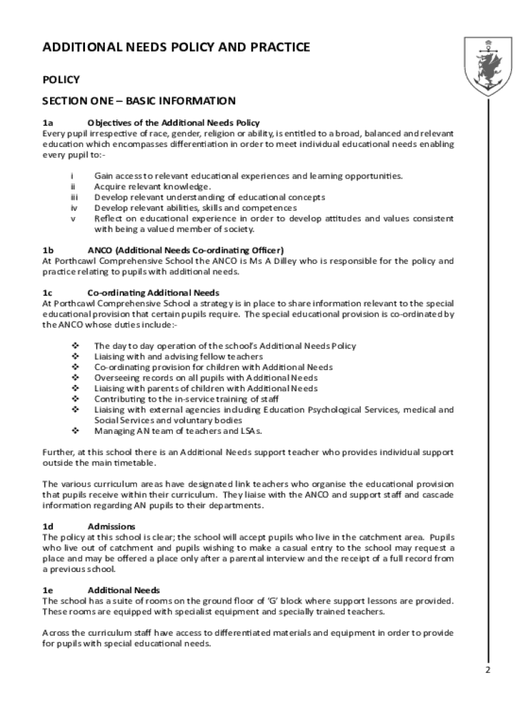 Fillable Online Special Education Policy Manual Gov.bc.ca Fax Email