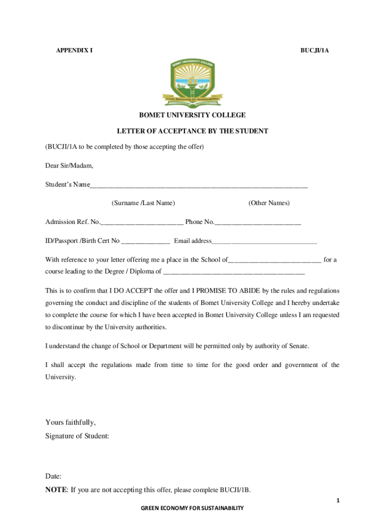 Fillable Online Letter of Acceptance to a Canadian Designated Learning