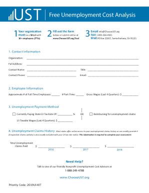 Fillable Online Unemployment Services Trust Key Facts and Questions Fax Email Print - pdfFiller