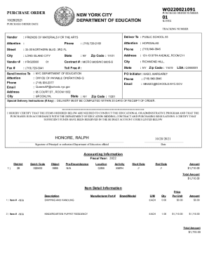 Fillable Online new york city department of education wo220021091 Fax ...