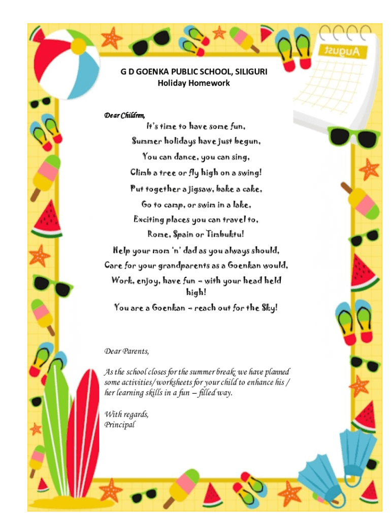 Fillable Online we have planned some activities/ worksheets for your ...
