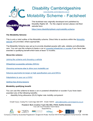 Fillable Online disability-cambridgeshire org Motability SchemeLease a ...