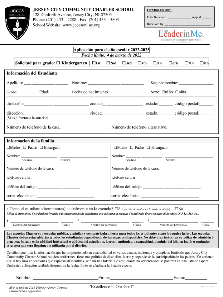 Completable En línea Jersey City Community Charter School 128