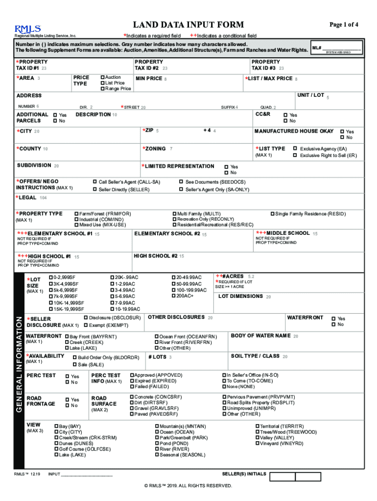 Fillable Online RESIDENTIAL DATA INPUT FORM - FlatList.com Fax Email ...