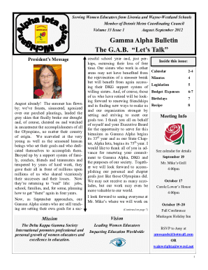 Gamma Alpha Bulletin The GAB Let's Talk