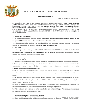 E D I T A L D E P R E G O E L E T R N I C O N