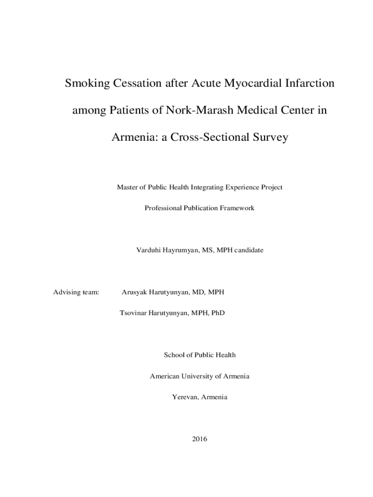 Fillable Online sph aua Smoking Cessation after Acute Myocardial