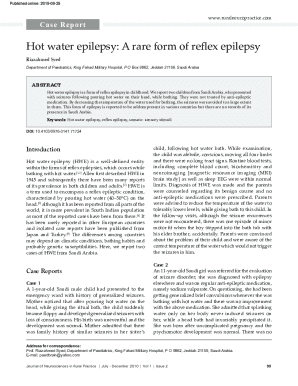 Fillable Online Hot water epilepsy: A rare form of reflex epilepsy Fax ...